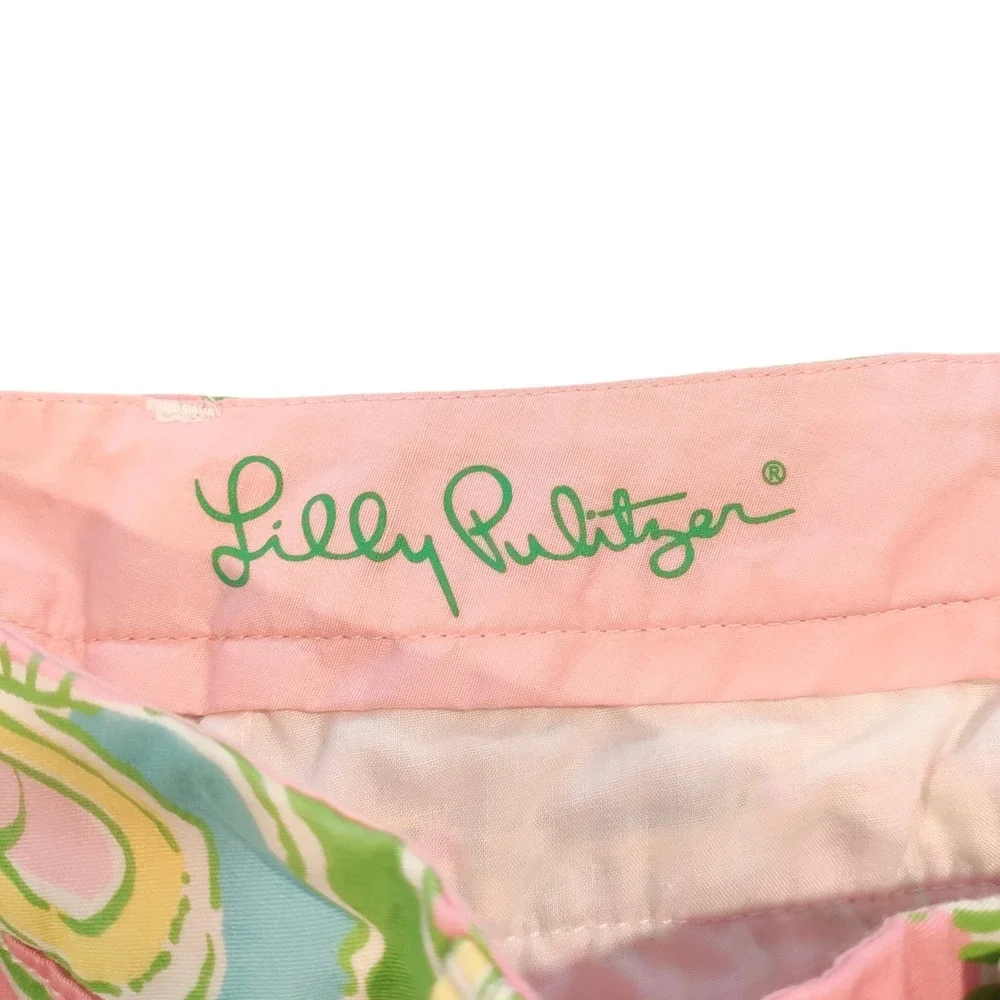 Lilly Pulitzer‎ Avenue Shorts Pink Green Tropical Print Cruise Vacation Travel 4
